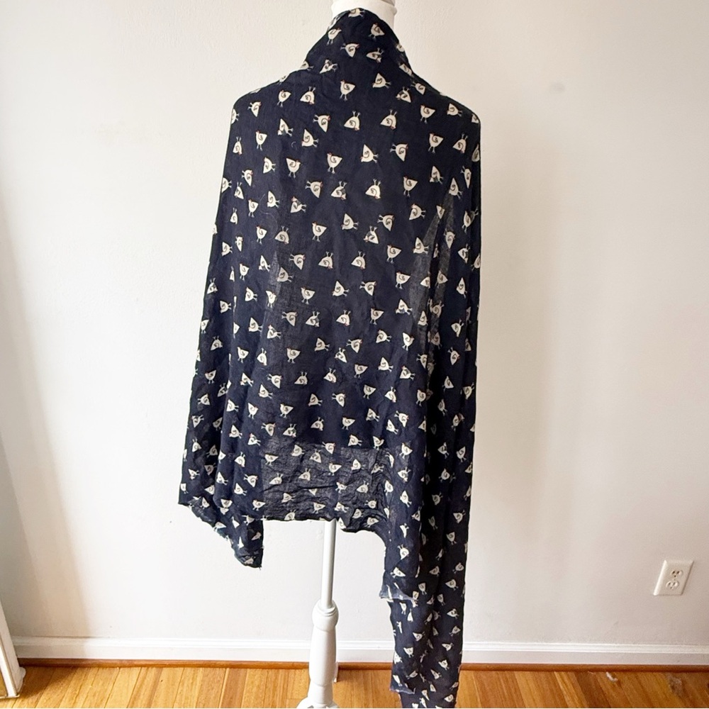 Tiara Accessory Women 100% Wool Chicken Novelty Print Scarf Whimsical Casual